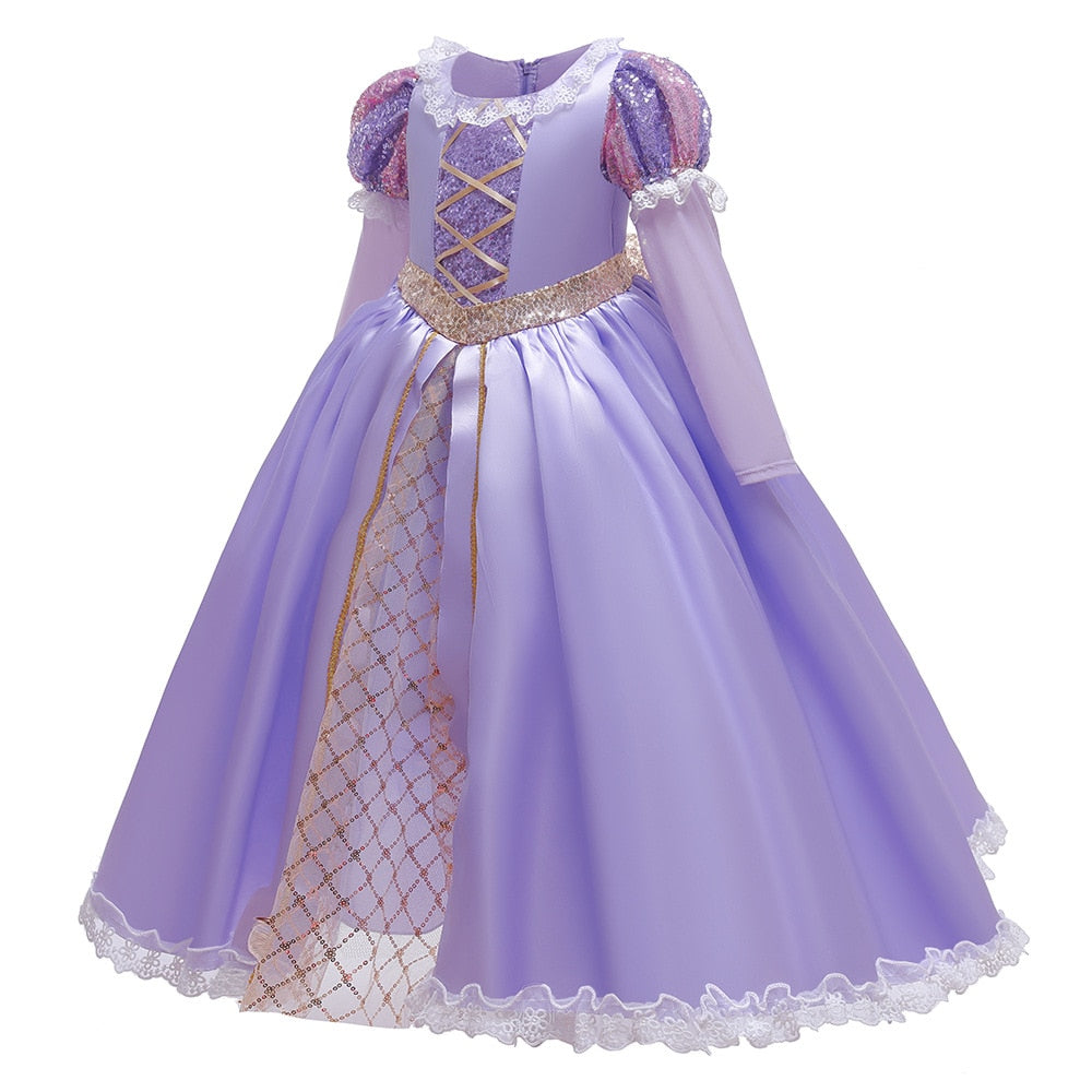 Fantasia Princesa Rapunzel - Tamanho 2 a 10 Anos