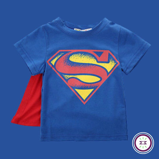 Camiseta com Capa #SuperHeróis - 100% Algodão - Mãe Compra De Mãe