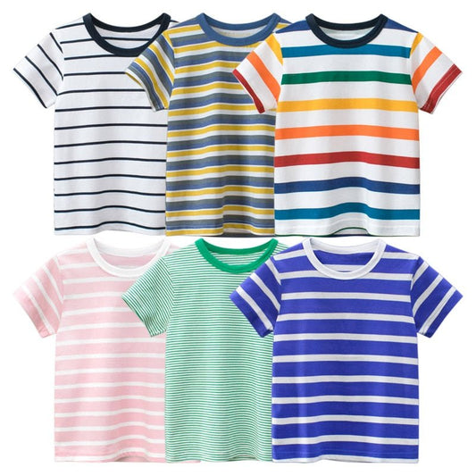 Camiseta Listrada Infantil Striped 80s #unissex Tam: 18m-11 anos - Mãe Compra De Mãe