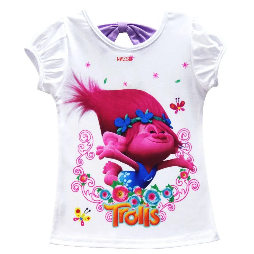 Cj. (2pçs) Saia de Tule + Camiseta #Trolls Tam: 3-8 anos - Mãe Compra De Mãe