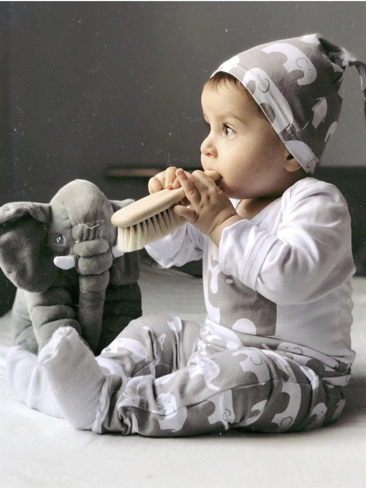 Cj. 3 Peças Bebê #Inverno: Body Manga Longa + Calça + Touca - Mãe Compra De Mãe