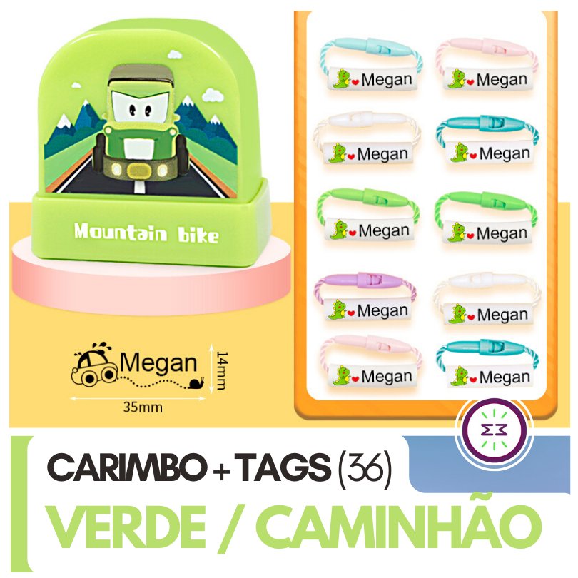 COMBO PACK: Carimbo Personalizado de Roupa + 36 Tags Personalizadas - Mãe Compra De Mãe