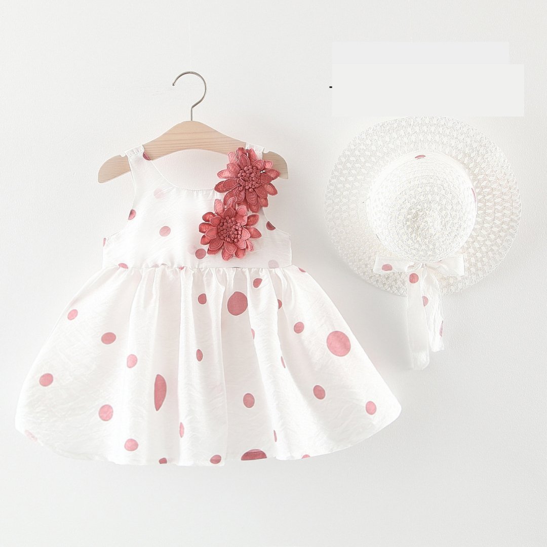 Conjunto de Bebê Verão #RN até 3 anos | Vestido com Chapeuzinho - Mãe Compra De Mãe