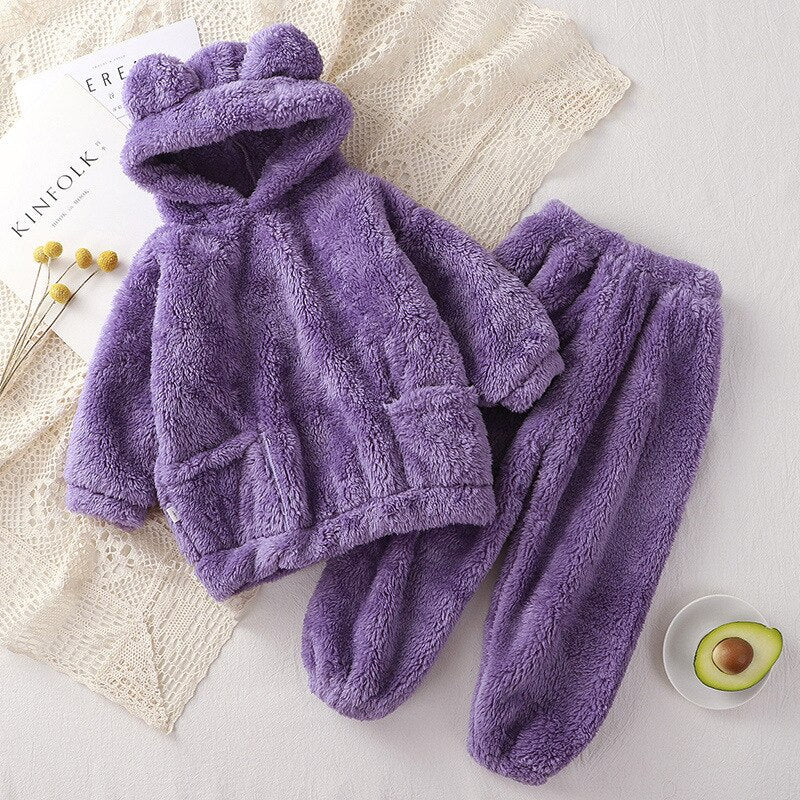 Conjunto de Pijama Infantil #Inverno com Capuz | Tam: 9 meses - 5 anos - Mãe Compra De Mãe