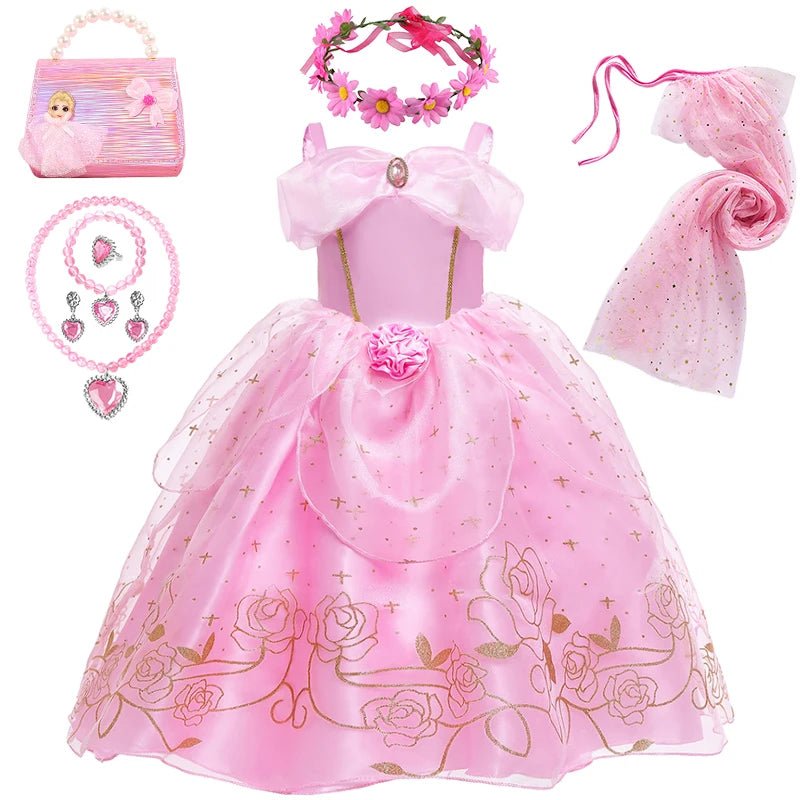 Fantasia Princesa Aurora | A Bela Adormecida - Tam 2 a 10 Anos - Mãe Compra De Mãe