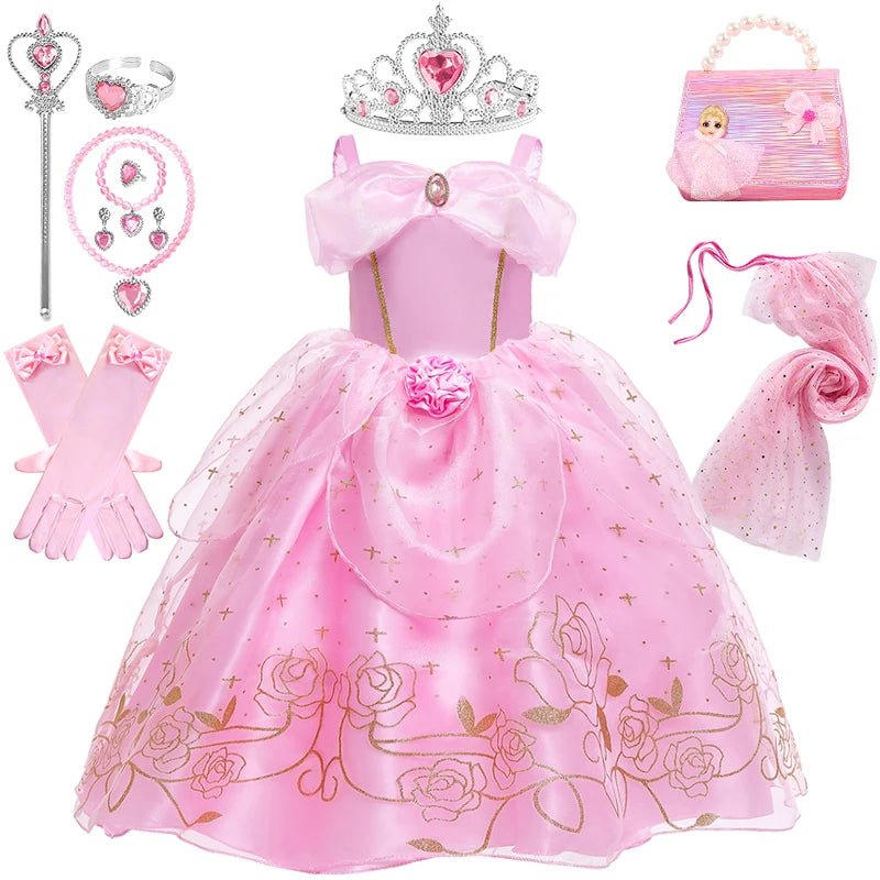 Fantasia Princesa Aurora | A Bela Adormecida - Tam 2 a 10 Anos - Mãe Compra De Mãe