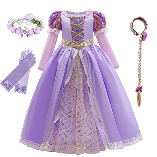 Fantasia Princesa Rapunzel - Tamanho 2 a 10 Anos - Mãe Compra De Mãe