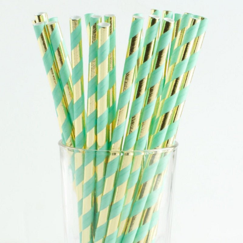 Kit com 25 Canudos de Papel #striped para Festa - Mãe Compra De Mãe