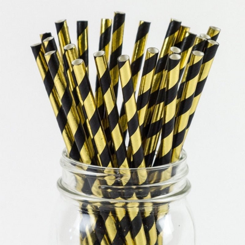 Kit com 25 Canudos de Papel #striped para Festa - Mãe Compra De Mãe