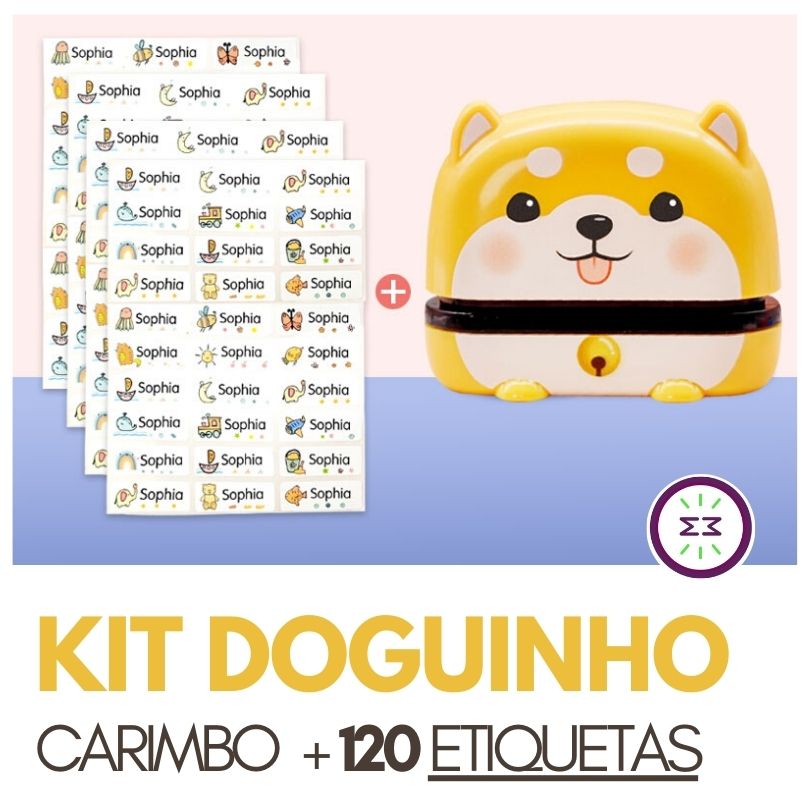 Kit com Carimbo de Roupa Personalizado + 120 Etiquetas Personalizadas - Mãe Compra De Mãe