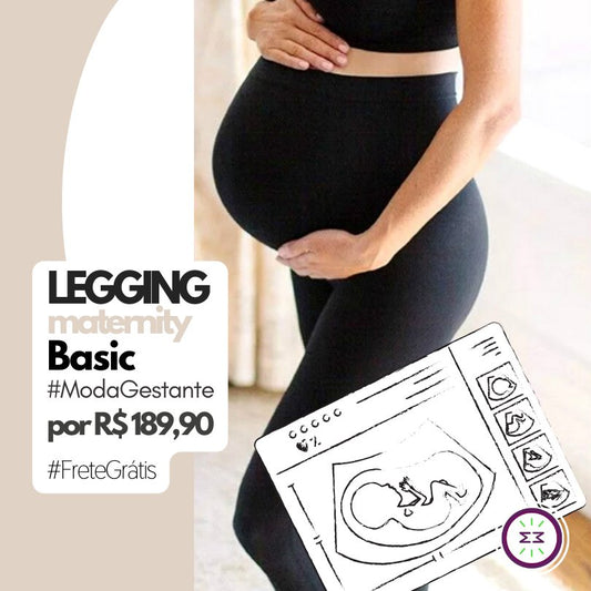 Legging Maternity Basic Cor Preta - Mãe Compra De Mãe