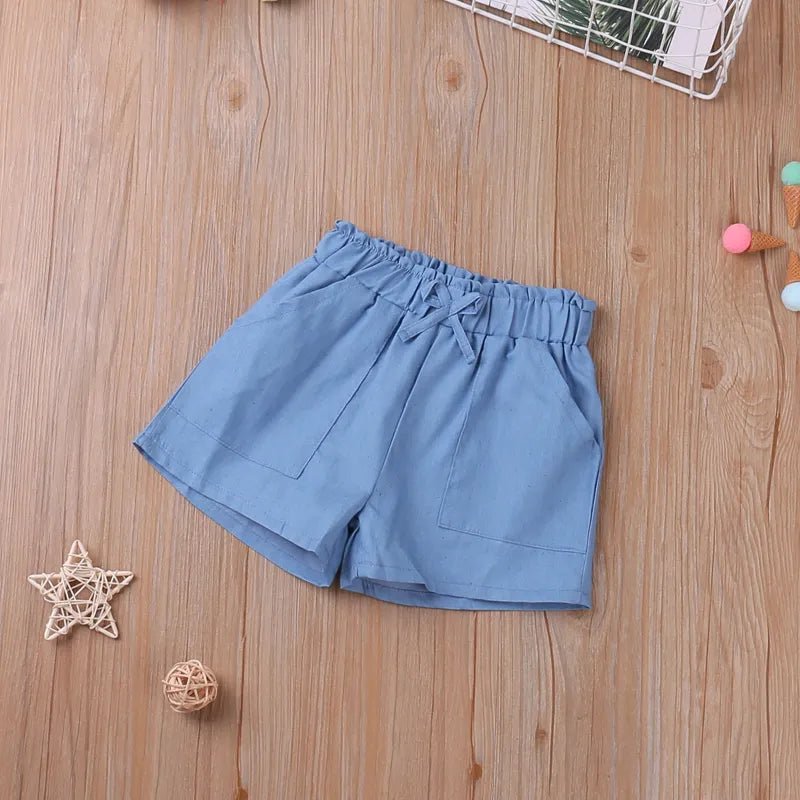#Promo Shorts Feminino Infantil Azul | Tam: 2-7 anos #meninas - Mãe Compra De Mãe