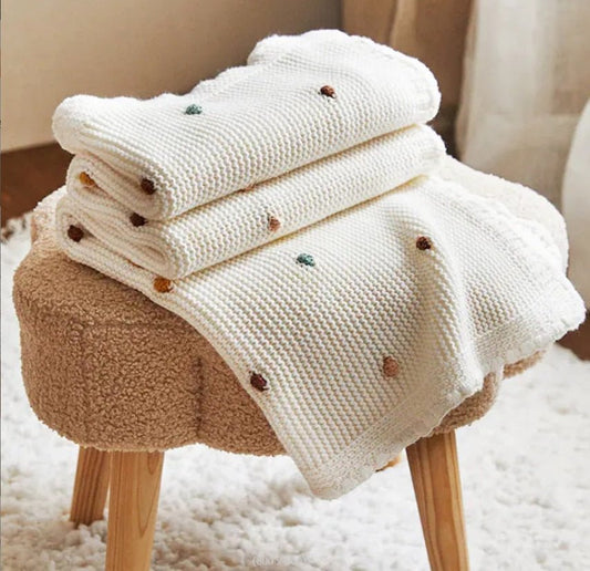 100*70cm Cobertor de Bebê Estilo Nórdico #Tricot 100% Algodão - Mãe Compra De Mãe