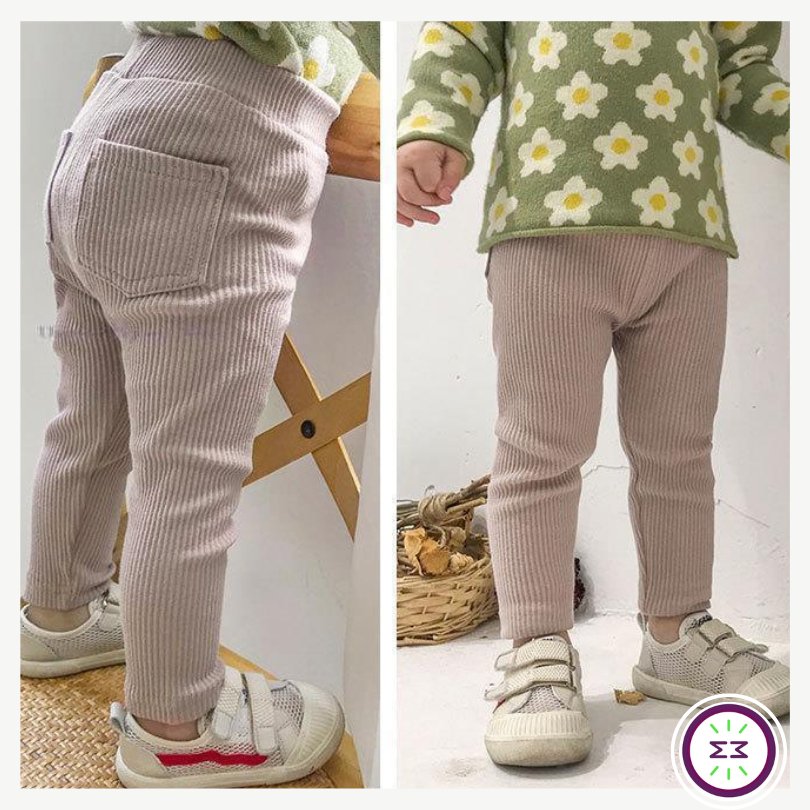 6M-6 anos | Calça Legging Meninas 100% Algodão Fissuras e Bolsinhos - Mãe Compra De Mãe