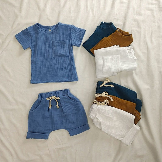 Algodão #Orgânico Conjunto 2pcs Shorts + Camiseta Bebê #Toddlers com Frete Grátis para todo Brasil | por Apenas R$ 89.90! Compre Agora em Mãe Compra De Mãe