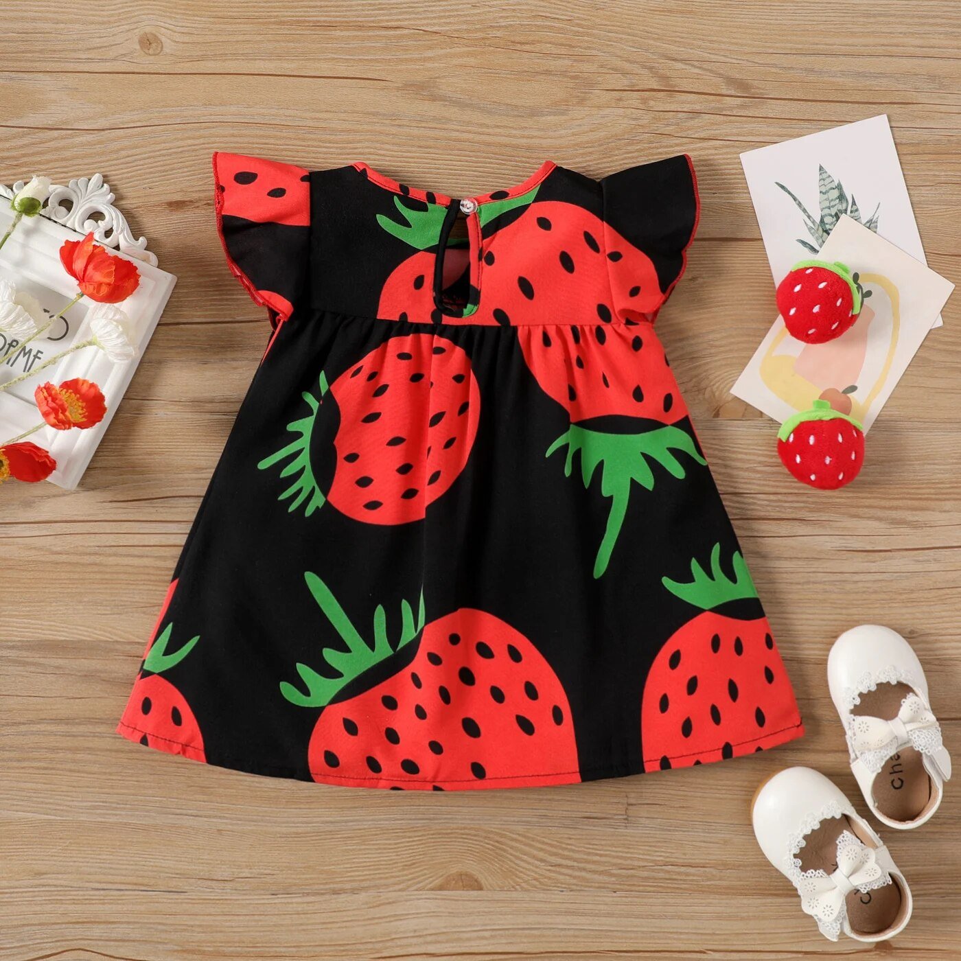 #BebêMenina Vestido Petite Fraise - Tam 3 a 24M - Mãe Compra De Mãe