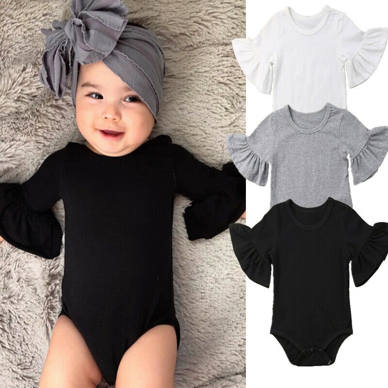 Body Romper Manga Flare Curta #Menina | Tam 3 a 24 Meses - Mãe Compra De Mãe