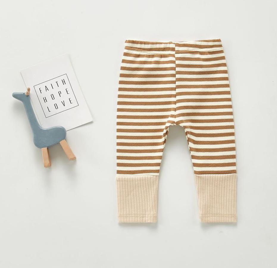 Calça 100% Algodão Canelada Bebê #Toddlers Listrada #Unissex - Mãe Compra De Mãe