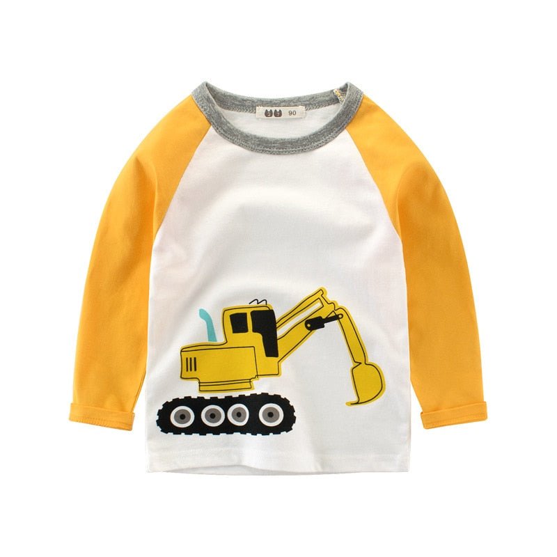 Camiseta Infantil Construtores - Manga Longa - Tam: 1-9 anos - Mãe Compra De Mãe