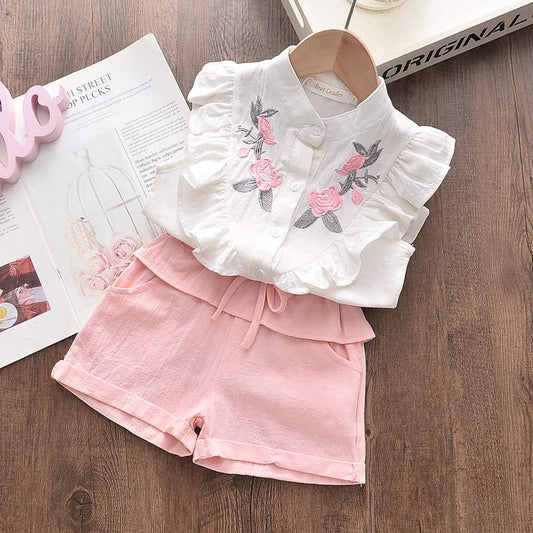 Cj. 2 Peças Isadora: Shorts + Blusinha - Tam 3 a 7 Anos - Mãe Compra De Mãe