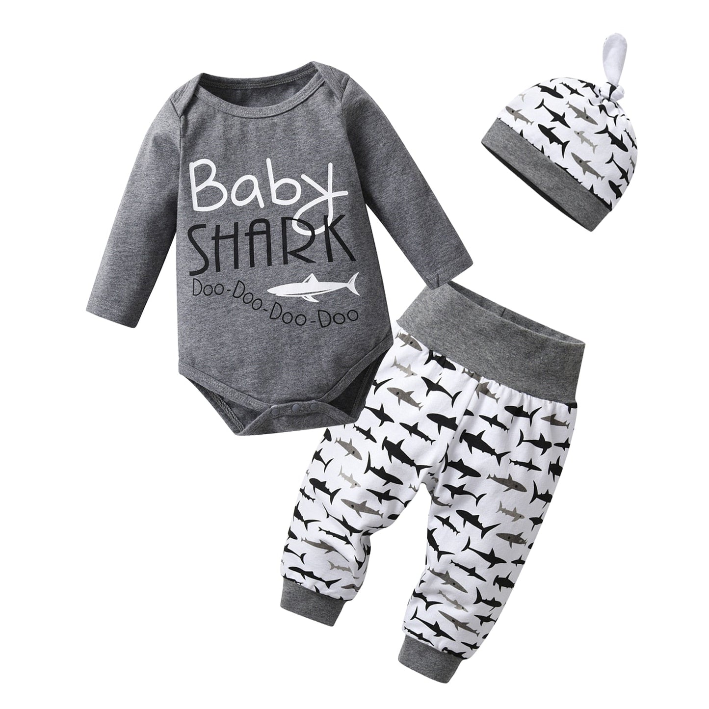 Cj. 3 Peças Bebê #Inverno: Body Manga Longa + Calça + Touca - Mãe Compra De Mãe