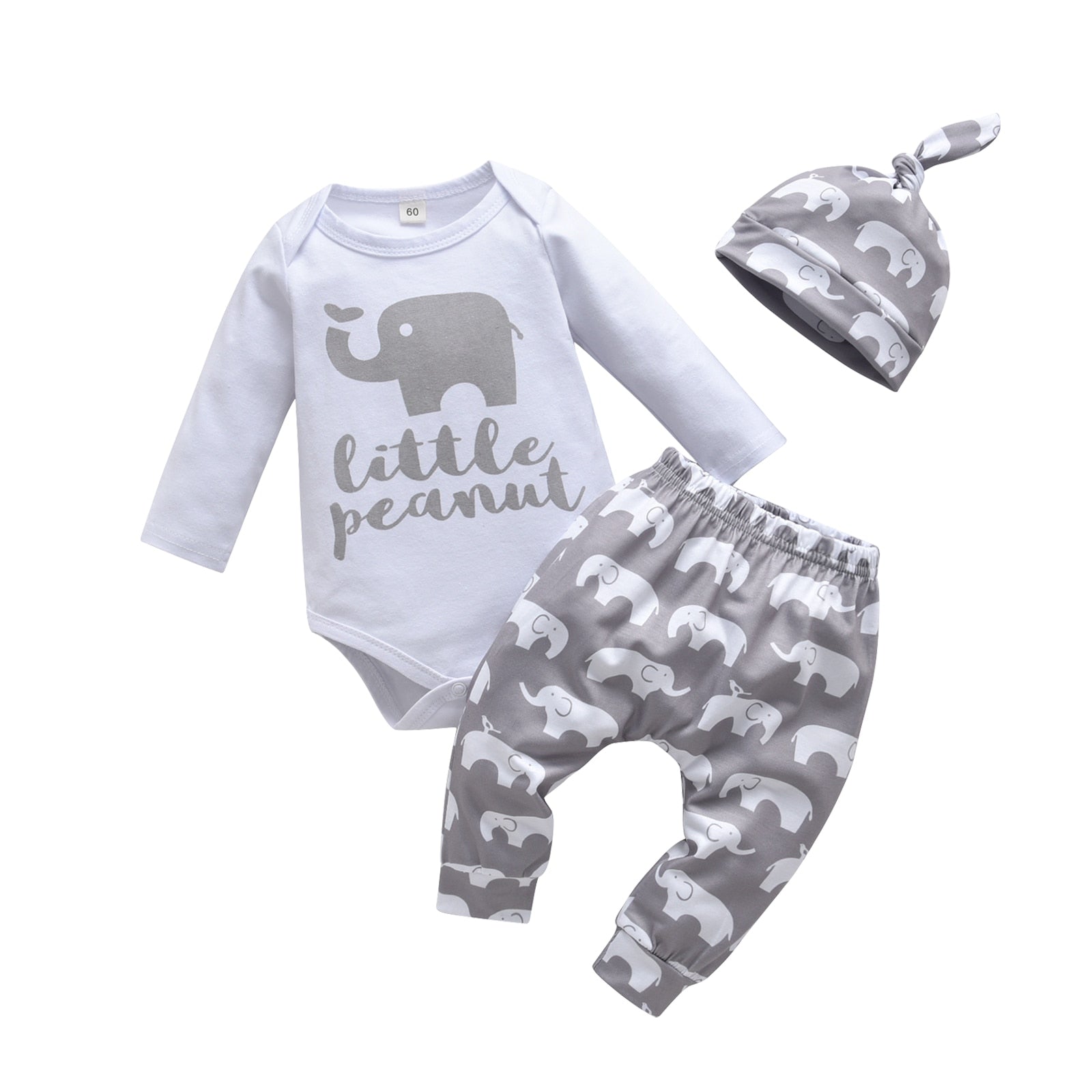 Cj. 3 Peças Bebê #Inverno: Body Manga Longa + Calça + Touca - Mãe Compra De Mãe