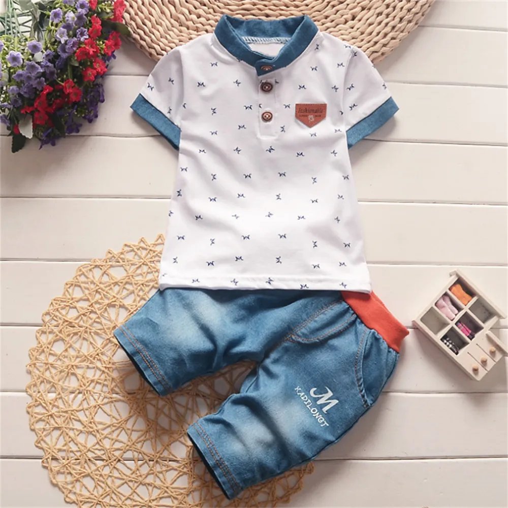 Cj. Enrico (2pcs) Bermuda Jeans + Camisa Polo Tam: 7M-3 anos - Mãe Compra De Mãe