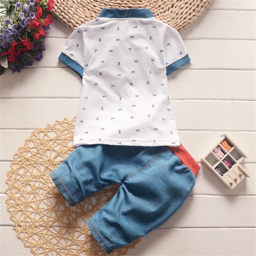 Cj. Enrico (2pcs) Bermuda Jeans + Camisa Polo Tam: 7M-3 anos - Mãe Compra De Mãe