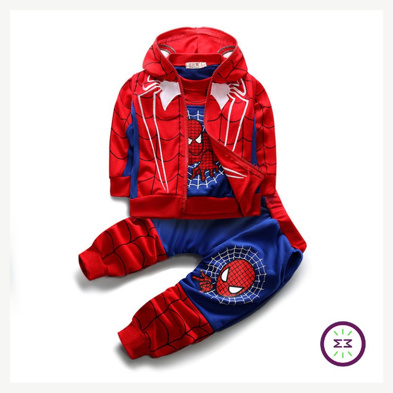 Cj Esportivo 3Pcs Homem Aranha - Tam: 9M a 7 Anos - Mãe Compra De Mãe