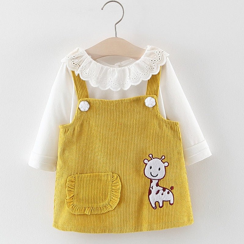 Cj. Girafinha (2pcs) Vestido + Camisa | Tam: 6-24 meses - Mãe Compra De Mãe