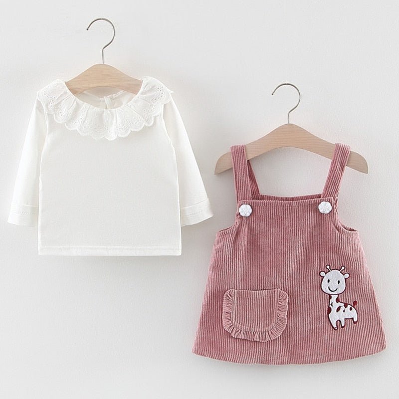 Cj. Girafinha (2pcs) Vestido + Camisa | Tam: 6-24 meses - Mãe Compra De Mãe