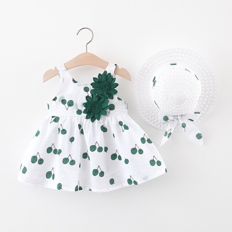 Conjunto de Bebê Verão #RN até 3 anos | Vestido com Chapeuzinho - Mãe Compra De Mãe