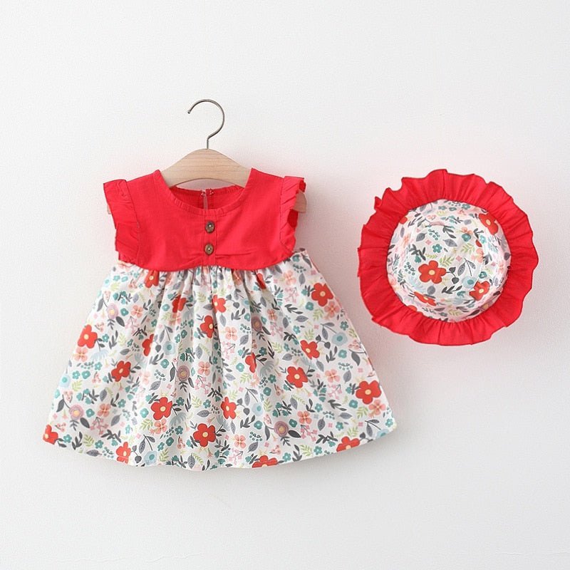 Conjunto de Bebê Verão #RN até 3 anos | Vestido com Chapeuzinho - Mãe Compra De Mãe