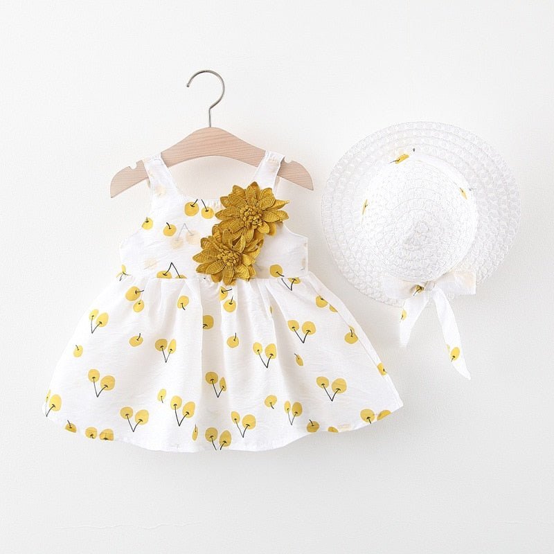 Conjunto de Bebê Verão #RN até 3 anos | Vestido com Chapeuzinho - Mãe Compra De Mãe