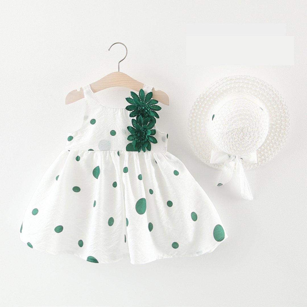 Conjunto de Bebê Verão #RN até 3 anos | Vestido com Chapeuzinho - Mãe Compra De Mãe