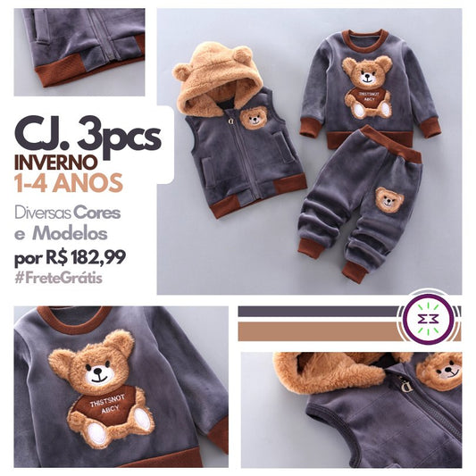 Conjunto Inverno 3 Peças Bebê e Crianças Pequenas ( 1 a 4 Anos) - Mãe Compra De Mãe