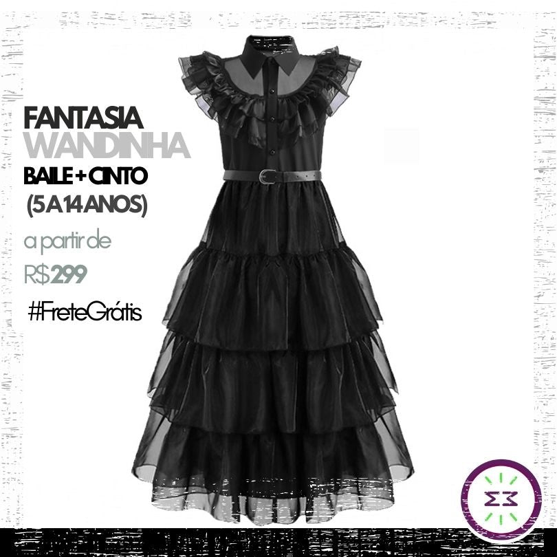 Fantasia Wandinha Baile - Mãe Compra De Mãe