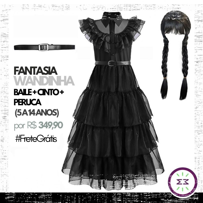 Fantasia Wandinha Baile - Mãe Compra De Mãe