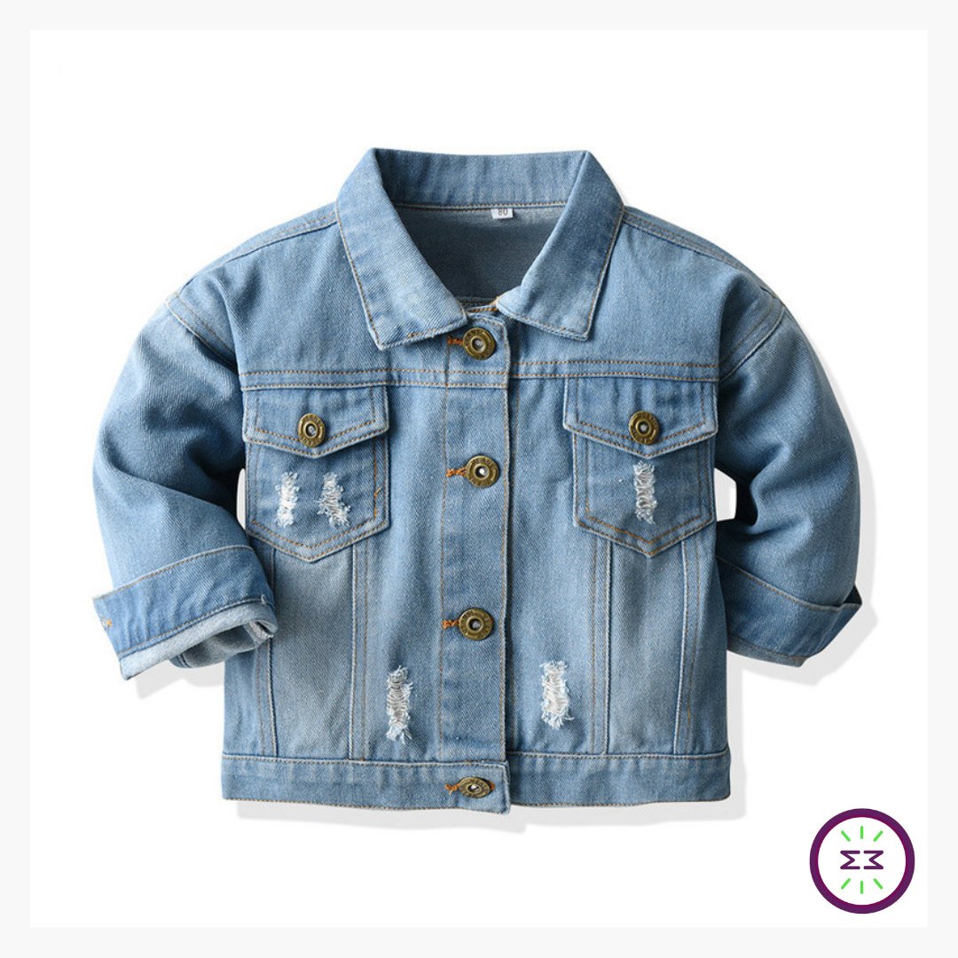 Jaqueta Jeans #casual Infantil (RN-7 anos) - Mãe Compra De Mãe