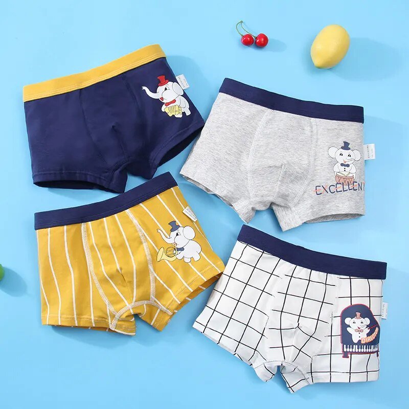 Kit 4 Cuecas Infantis Boxer - Tam 2 a 14 Anos - Mãe Compra De Mãe