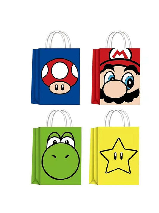 Kit 4 Sacolinhas Kraft para Lembrancinha Super Mario Bros - Mãe Compra De Mãe