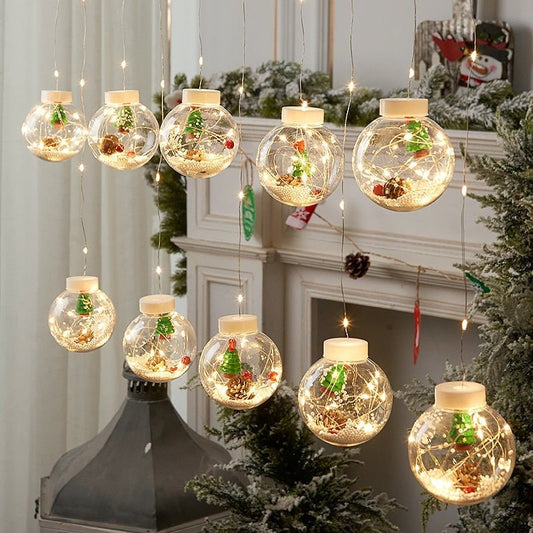 Kit com 10 Bolas de Natal Decoradas e Luz LED - Mãe Compra De Mãe