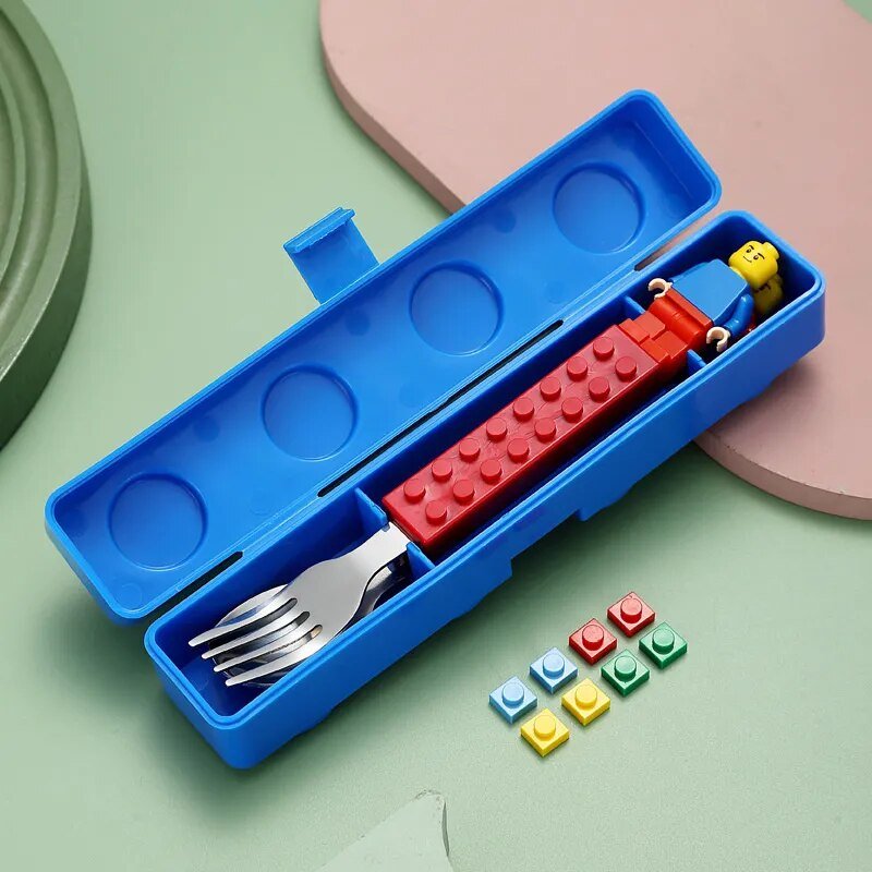 Kit Talheres Infantis Inspiração #Lego - Mãe Compra De Mãe