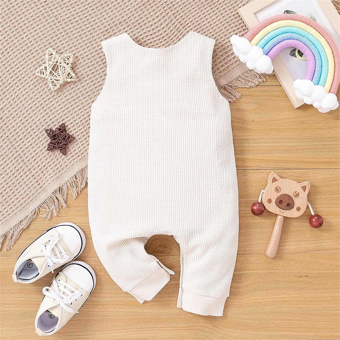 Macacão Arco-íris Boho Verão | 0-18 meses - Mãe Compra De Mãe