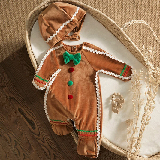 Macacão Fantasia de Bebê Biscoito de Natal #GingerBread Tam: RN-24 meses - Mãe Compra De Mãe