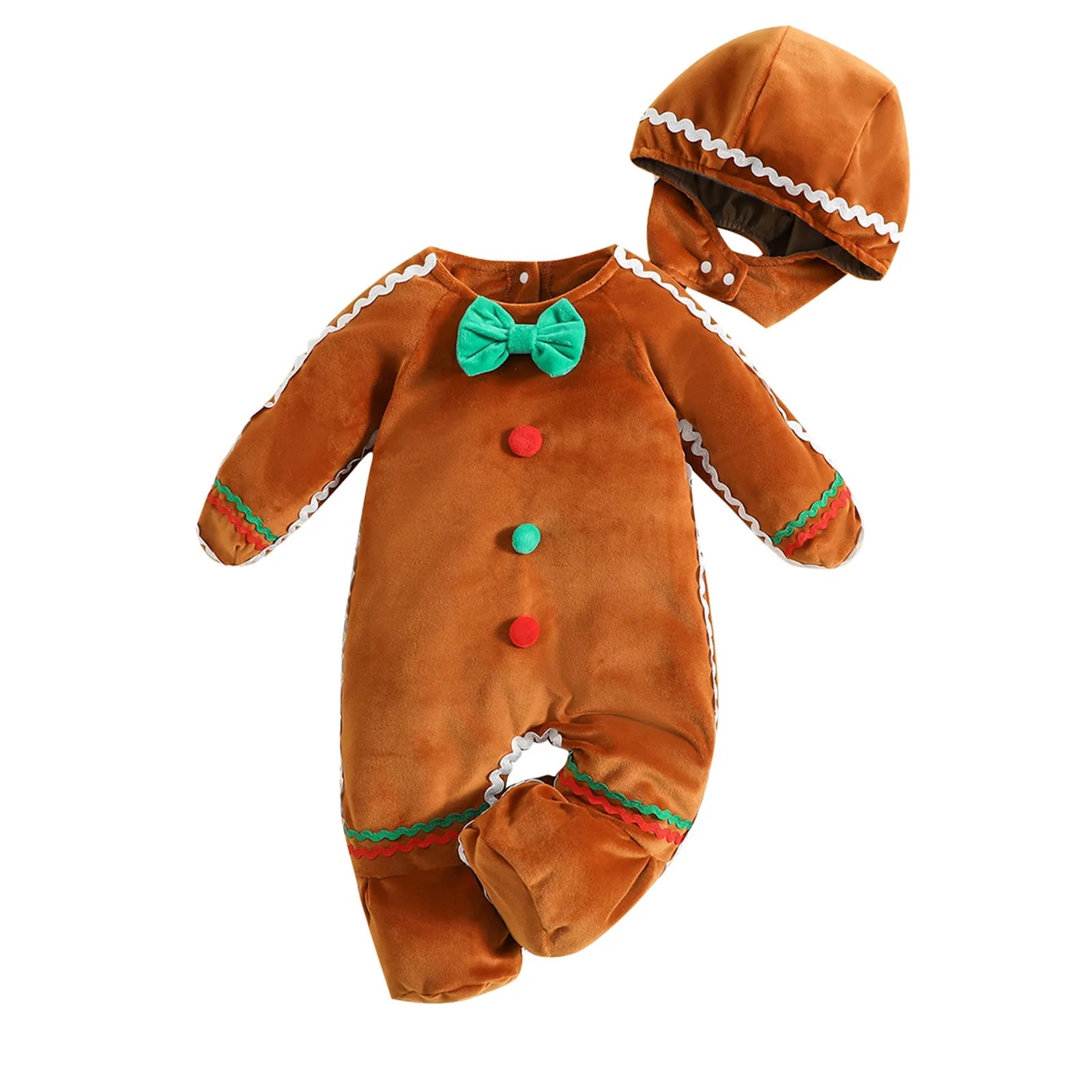 Macacão Fantasia de Bebê Biscoito de Natal #GingerBread Tam: RN-24 meses - Mãe Compra De Mãe