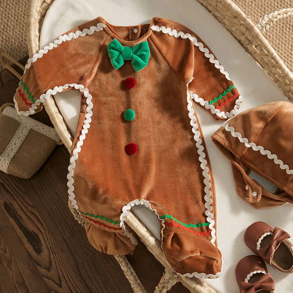 Macacão Fantasia de Bebê Biscoito de Natal #GingerBread Tam: RN-24 meses - Mãe Compra De Mãe