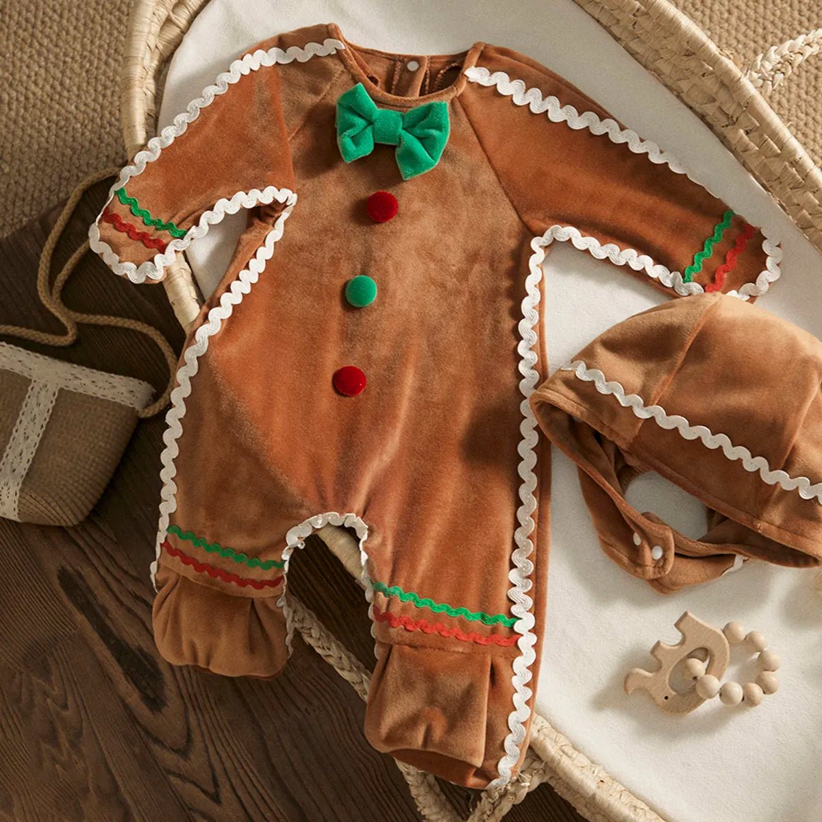 Macacão Fantasia de Bebê Biscoito de Natal #GingerBread Tam: RN-24 meses - Mãe Compra De Mãe