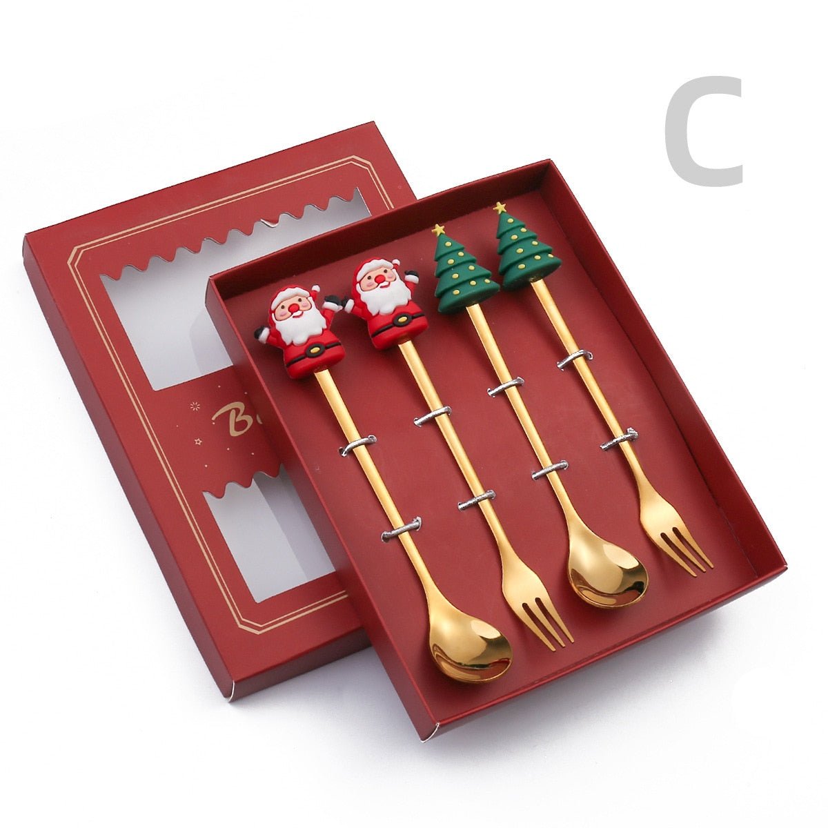 #NATAL Kit Talheres Tema Natal - Kits com 2, 4 ou 6 Peças - Mãe Compra De Mãe