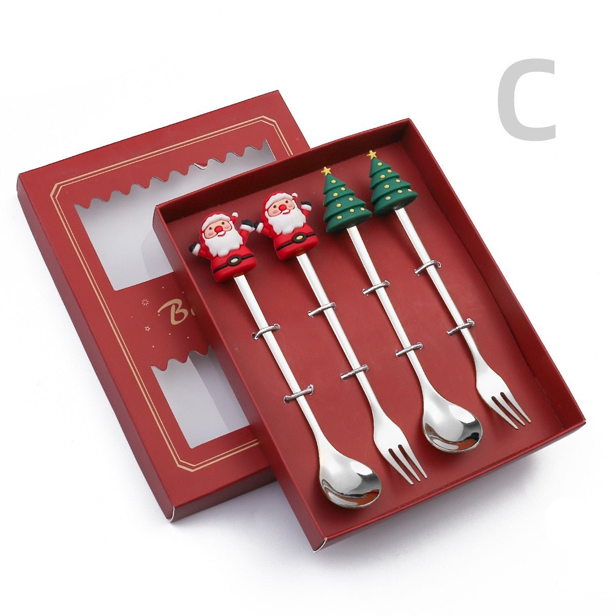 #NATAL Kit Talheres Tema Natal - Kits com 2, 4 ou 6 Peças - Mãe Compra De Mãe